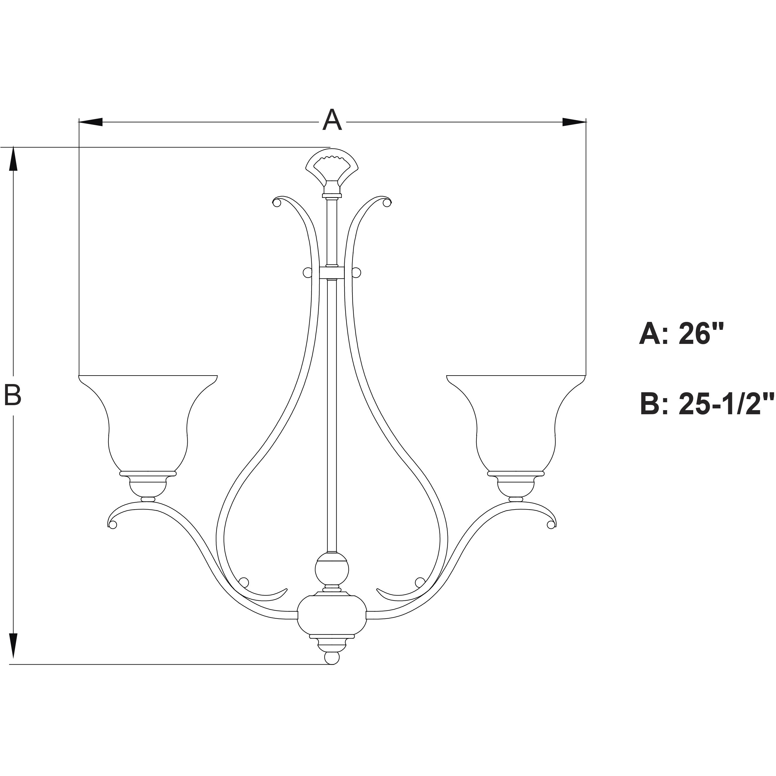 Monrovia 5 Light 26 inch Oil Rubbed Bronze Chandelier Ceiling Light