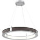 Verona LED 36 inch Classic Silver with Cocoa Ring Chandelier Ceiling Light