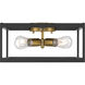 Nikki 4 Light 15 inch Black and Antique Brushed Brass Flush Mount Ceiling Light