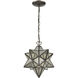 Moravian Star 1 Light 9 inch Oil Rubbed Bronze with Mercury Mini Pendant Ceiling Light
