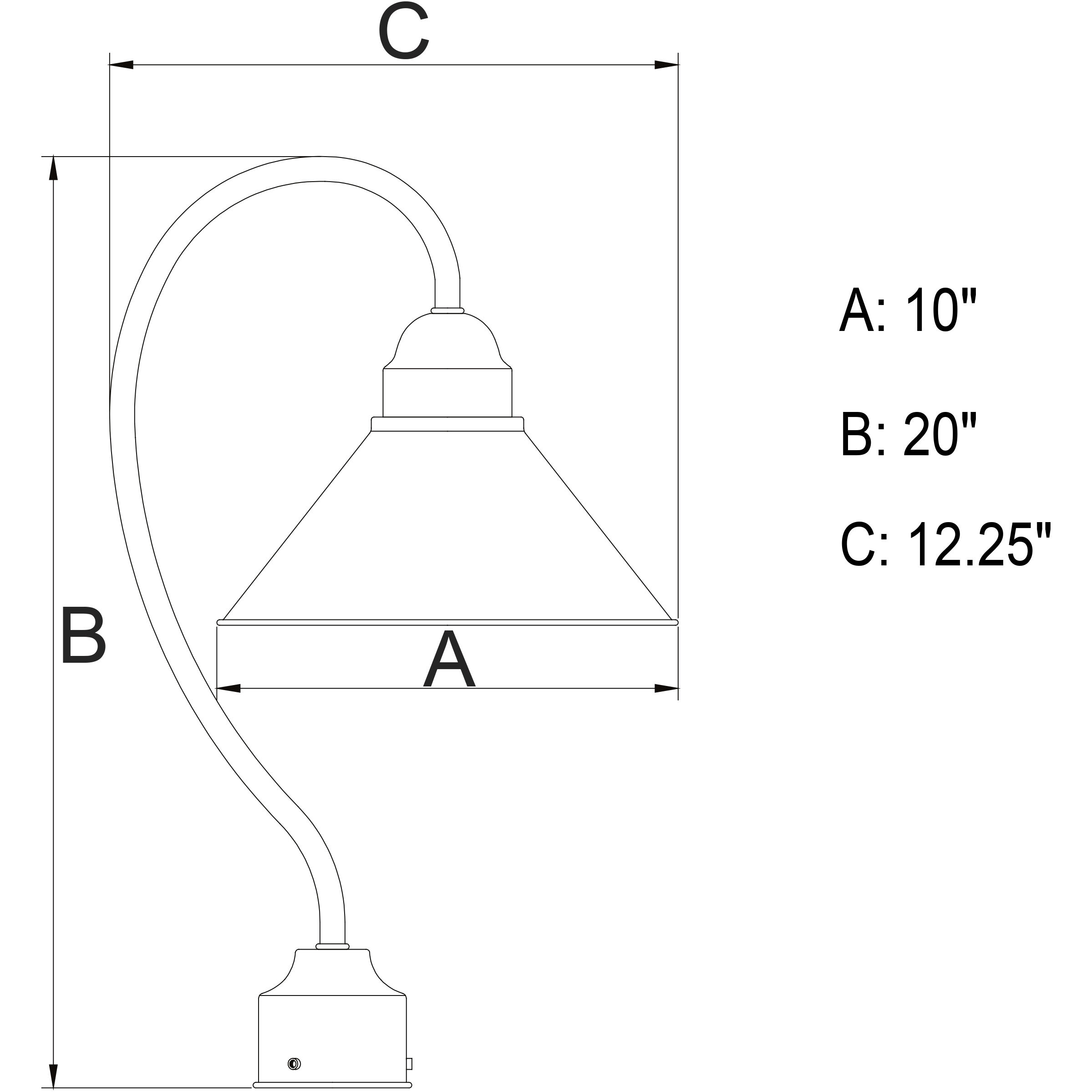 Outland LED 20 inch Aged Iron and Light Gold Outdoor Post