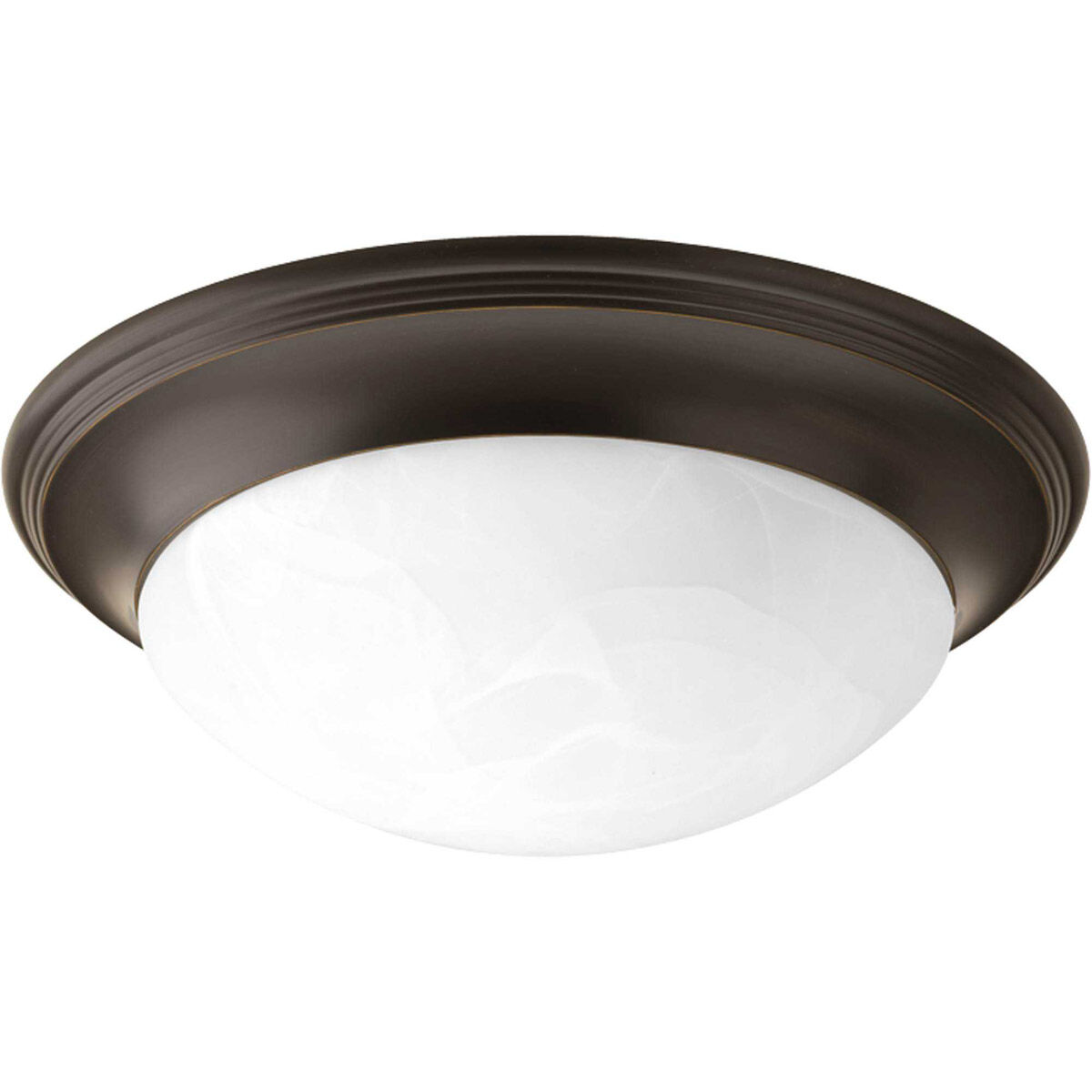 Alabaster Glass 2 Light 14.00 inch Flush Mount