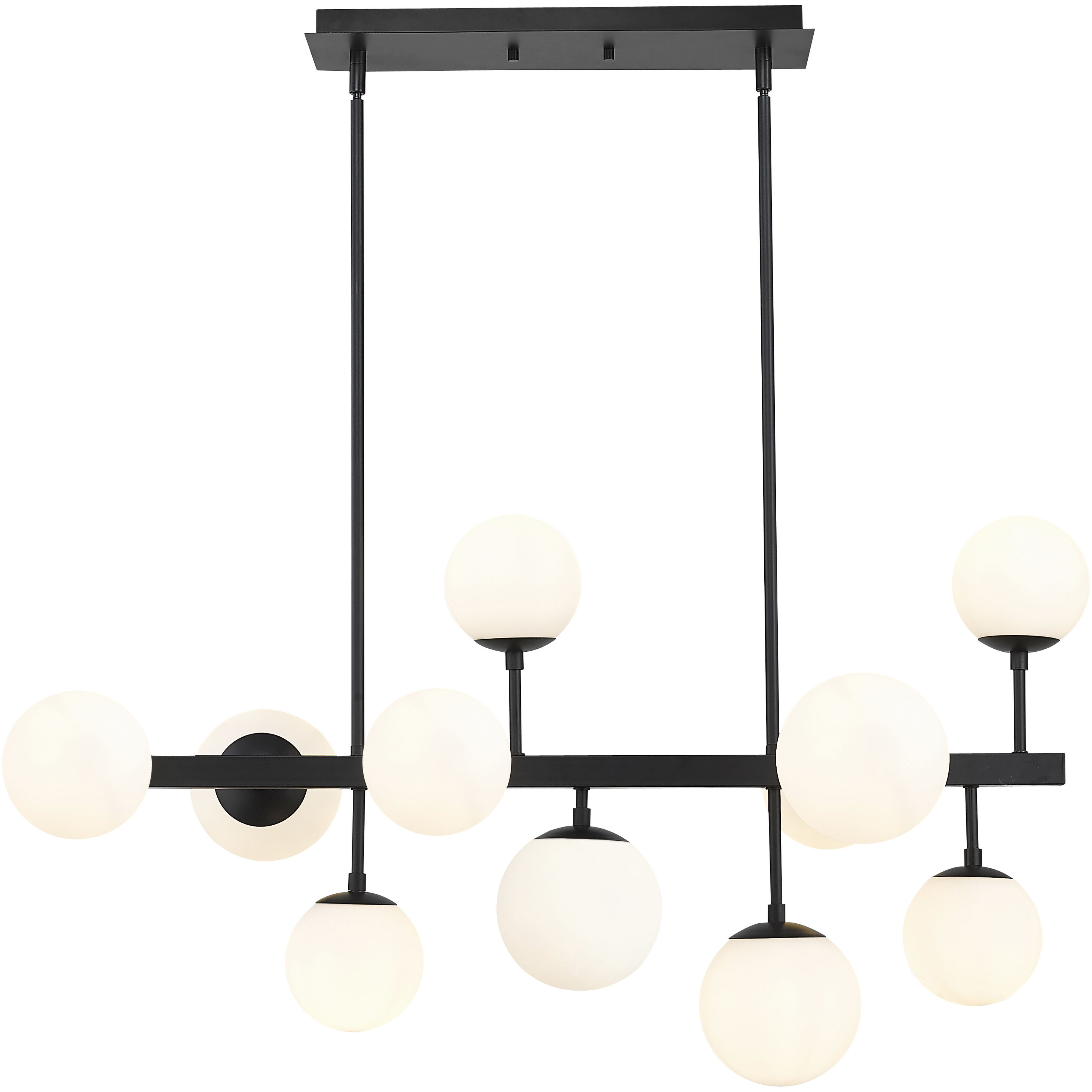 Midnetic 11 Light 38.25 inch Matte Black Linear Chandelier Ceiling Light