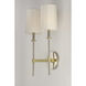 Uptown 2 Light 13 inch Satin Brass/Polished Nickel Wall Sconce Wall Light