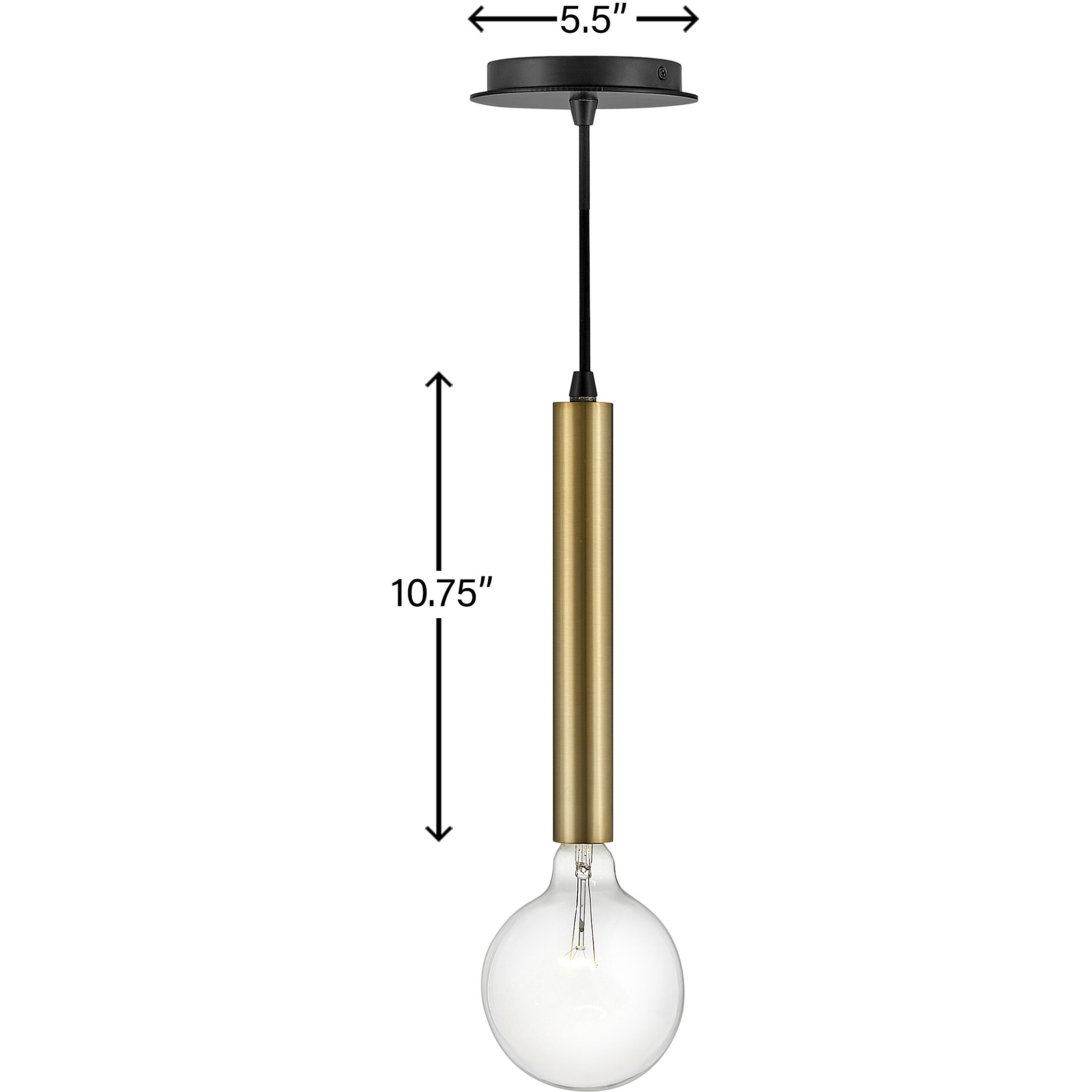 Bobbie LED 5.5 inch Lacquered Brass Pendant Ceiling Light