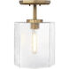 Haven LED 10 inch Old Satin Brass Semi-Flush Mount Ceiling Light