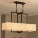 Hampton 4 Light 42 inch Buckeye Bronze Indoor Linear Chandelier Ceiling Light