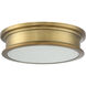 Watkins 3 Light 16 inch Warm Brass Flush Mount Ceiling Light, Essentials