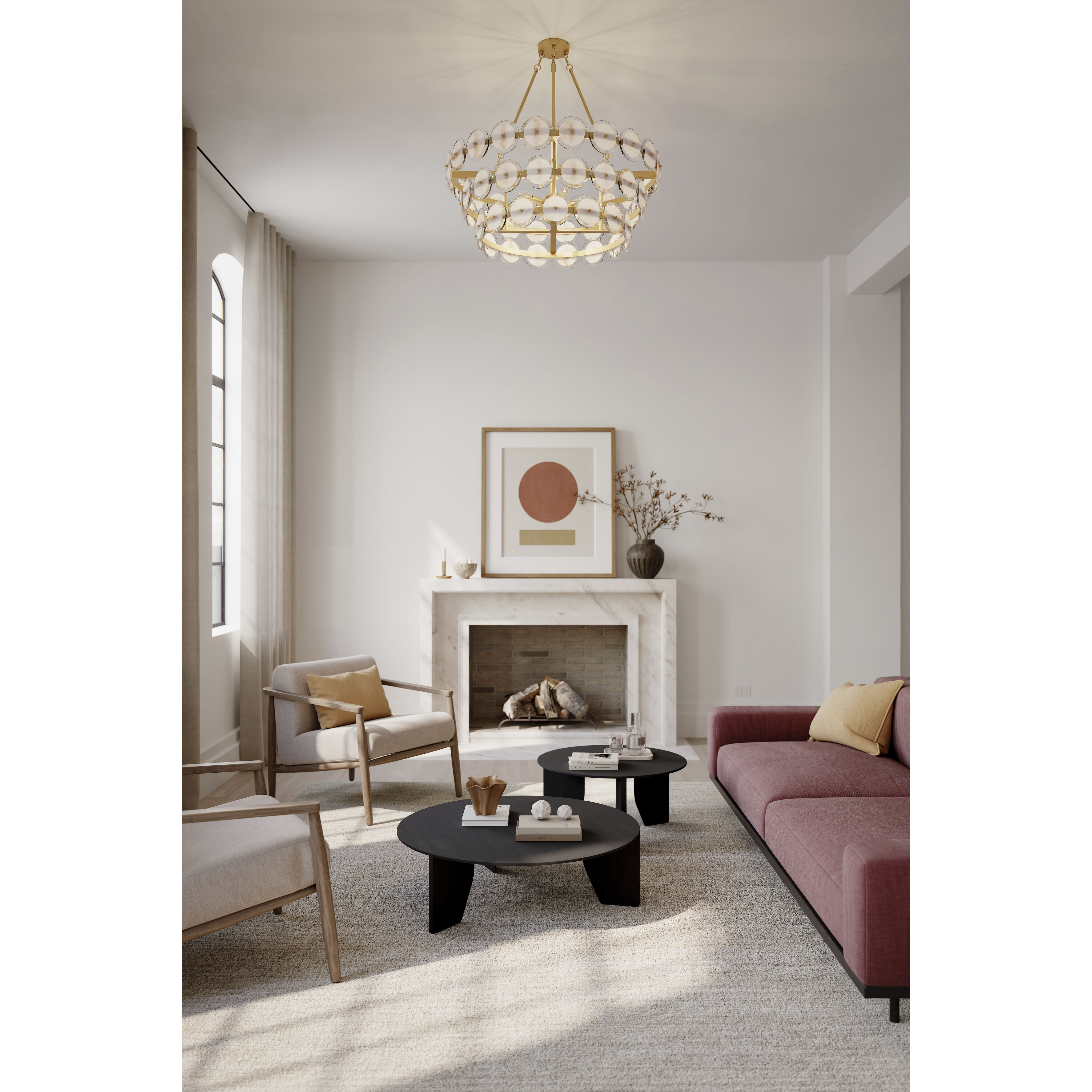 Kintrel 6 Light 36.5 inch Legacy Brass Pendant Ceiling Light