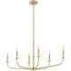 Leah 6 Light 18 inch Brushed Gold and White Chandelier Ceiling Light