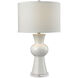 White Ceramic 28 inch 150 watt Gloss White with Clear Table Lamp Portable Light