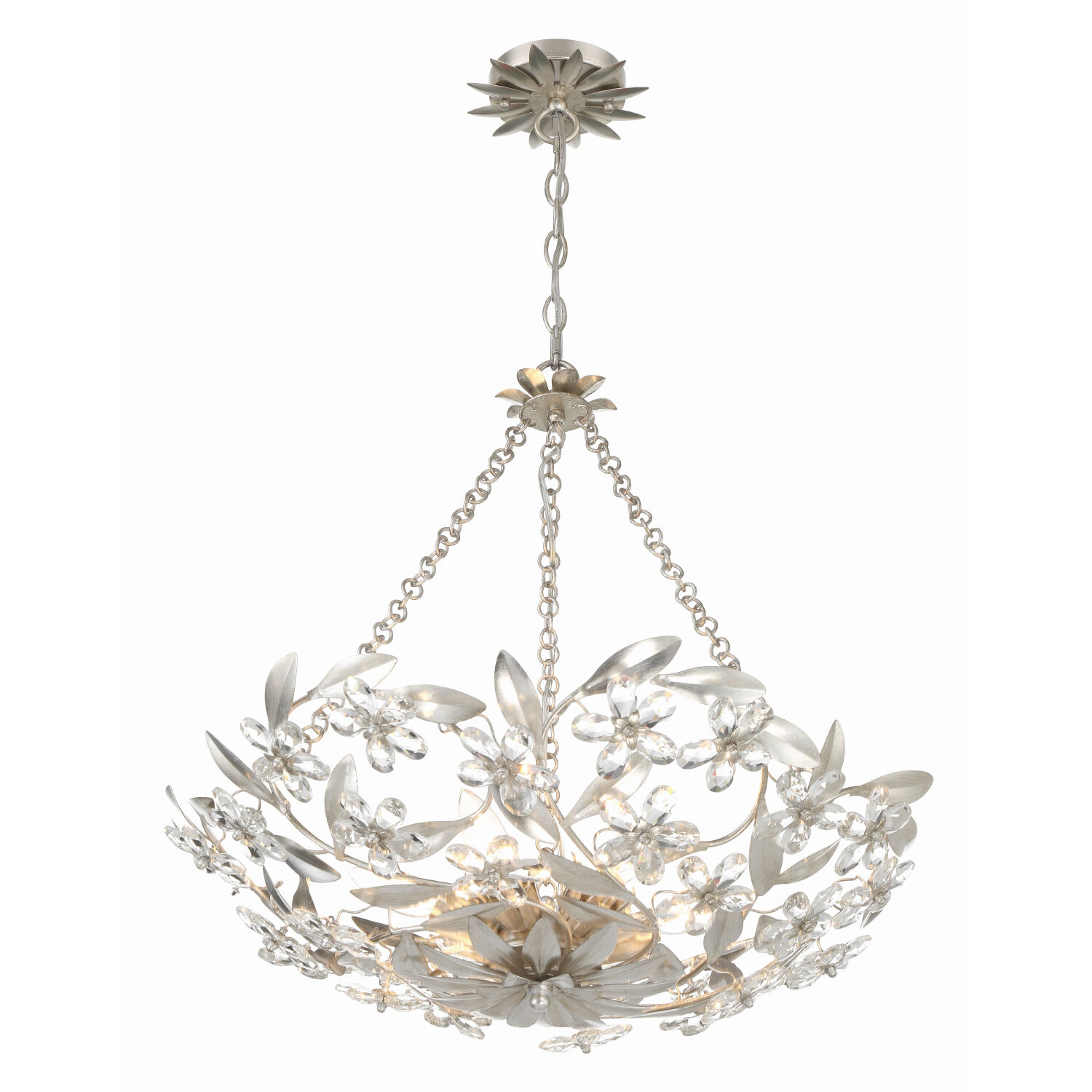 Marselle 6 Light 24 inch Antique Silver Chandelier Ceiling Light