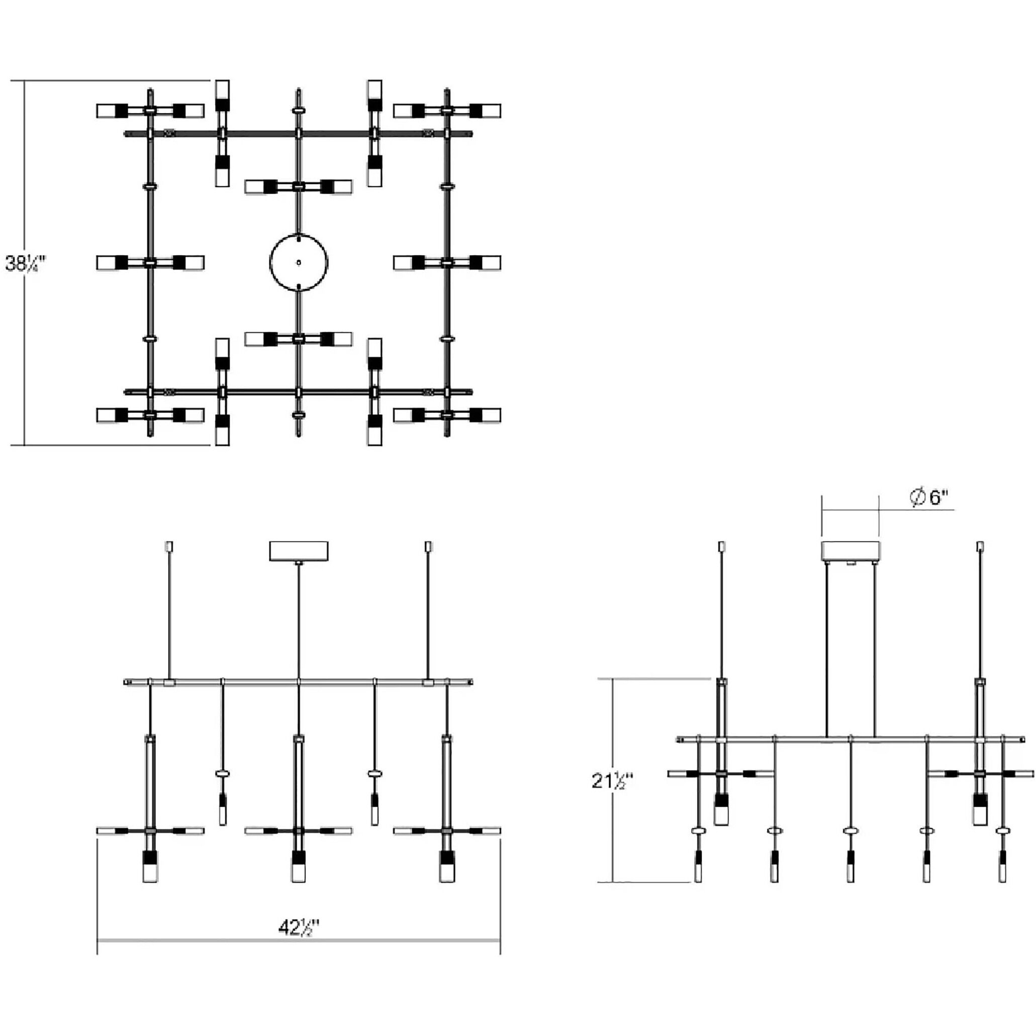 Suspenders LED 46 inch Satin Black Pendant Ceiling Light