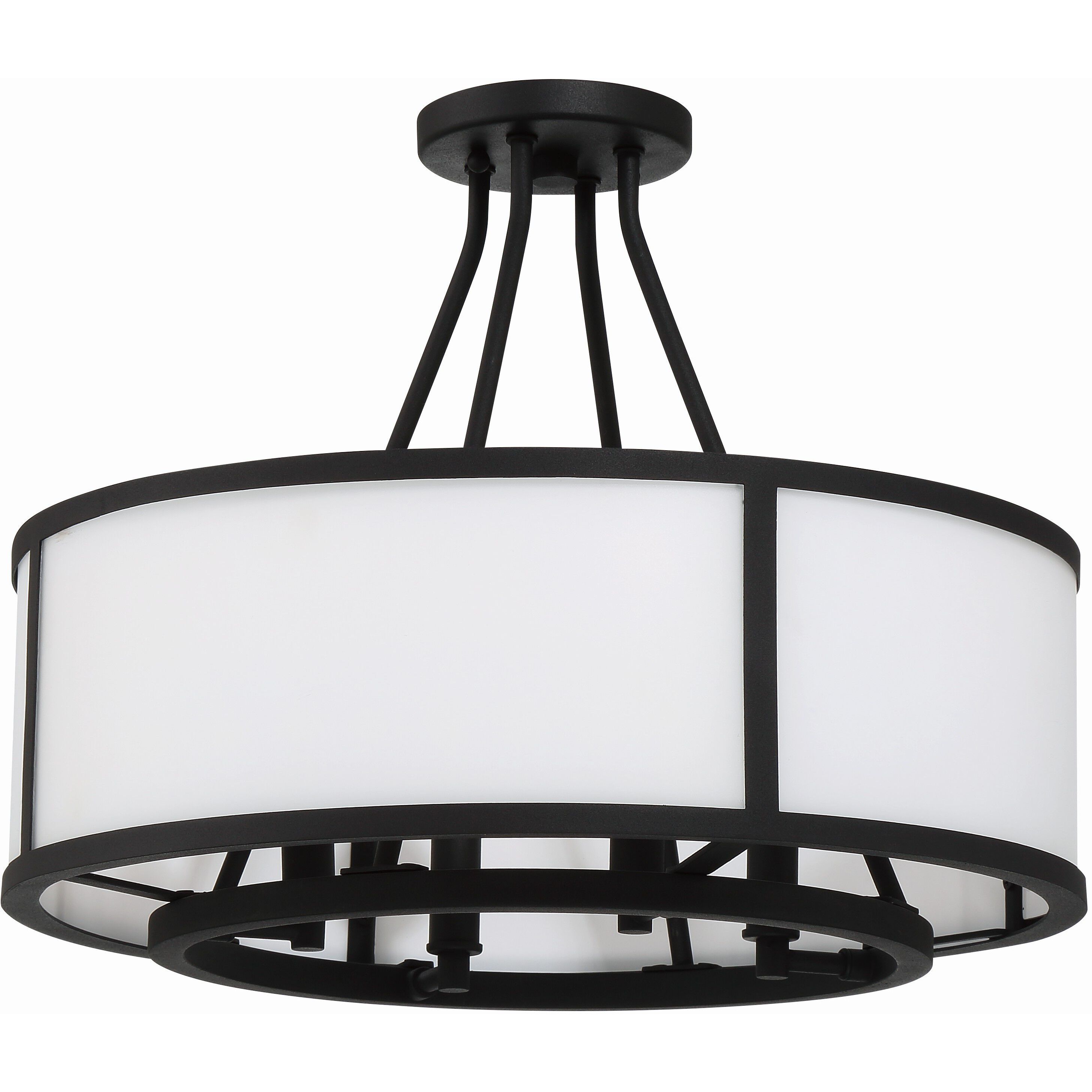 Bryant 4 Light 18 inch Black Forged Semi Flush Ceiling Light