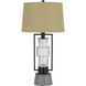 Vallda 31 inch 100.00 watt Matte Black and Cement Table Lamp Portable Light, Lantern Style