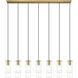 Alton 7 Light 54 inch Modern Gold Linear Chandelier Ceiling Light