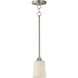 Hudson 1 Light 4.75 inch Satin Nickel Mini Pendant Ceiling Light in Satin White