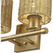 Weavington 2 Light 14 inch Antique Gold Leaf Vanity Wall Sconce Wall Light