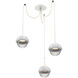 Cabochon LED 14.1 inch Salt White with White Marble Swag Multi-Pendant Ceiling Light in 3000K LED, Clear
