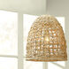 Netted 1 Light 18 inch Natural Corn Straw Rope Pendant Ceiling Light