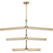 Kelly by Kelly Wearstler Linea LED 56 inch Hand Rubbed Antique Brass Three Tier Chandelier Ceiling Light