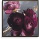 Plum Ranculus Deep Plum and Pink and Smoky Gray and Pale Gold and Green Framed Floral Art