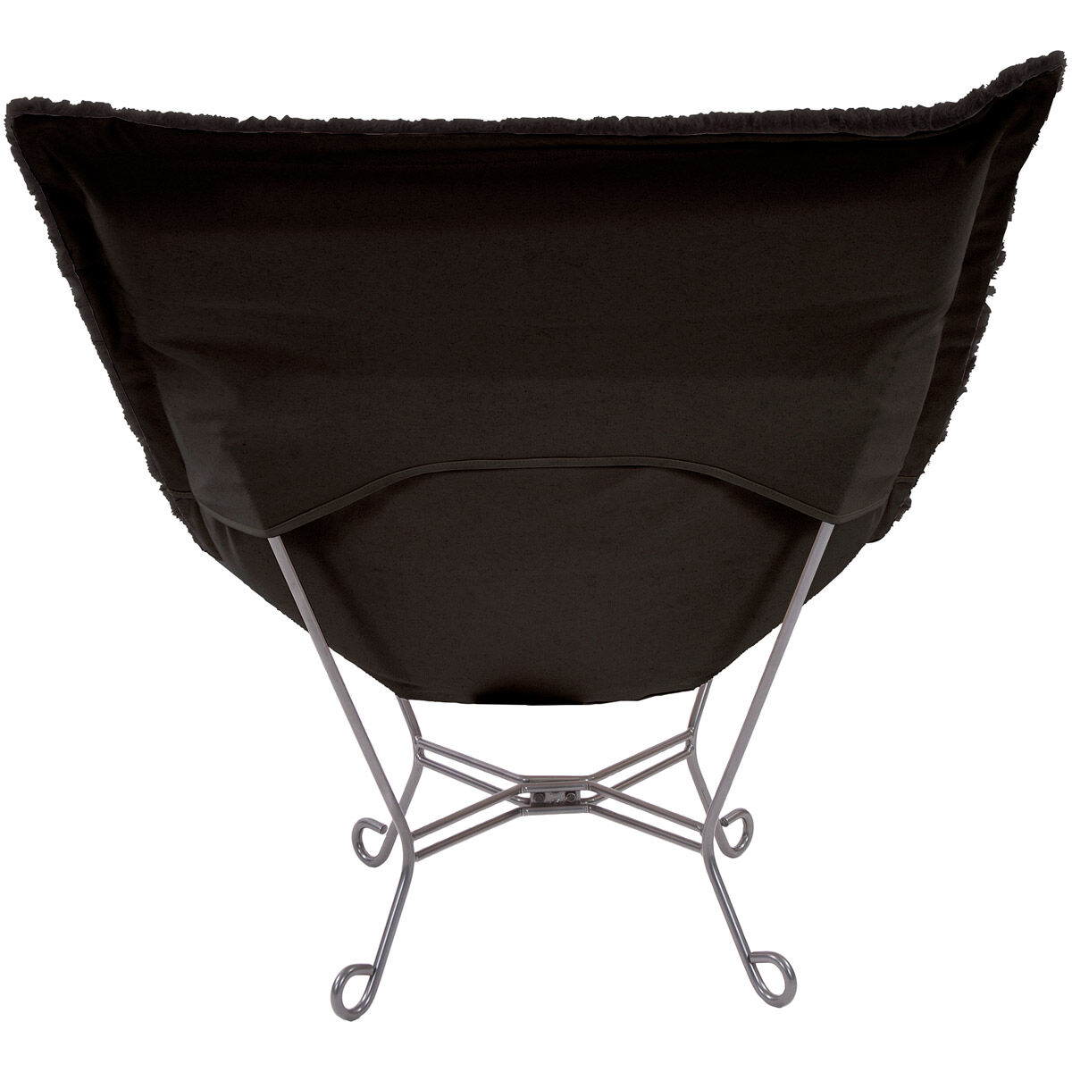 Puff Angora Ebony Scroll Chair with Cover