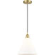 Berkshire 1 Light 12 inch Satin Gold Mini Pendant Ceiling Light