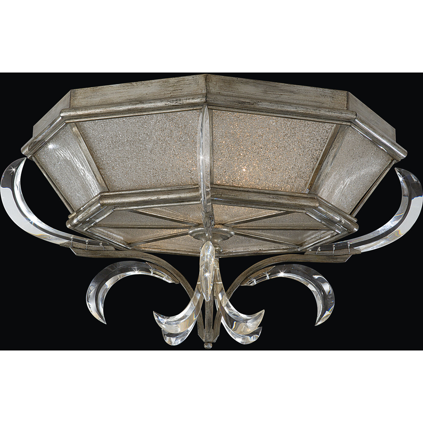 Beveled Arcs 2 Light 26 inch Silver Flush Mount Ceiling Light