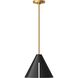 Kelly by Kelly Wearstler Cambre Pendant Ceiling Light in Midnight Black / Burnished Brass
