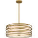 Spiral 3 Light 20 inch Light Gold Pendant Ceiling Light
