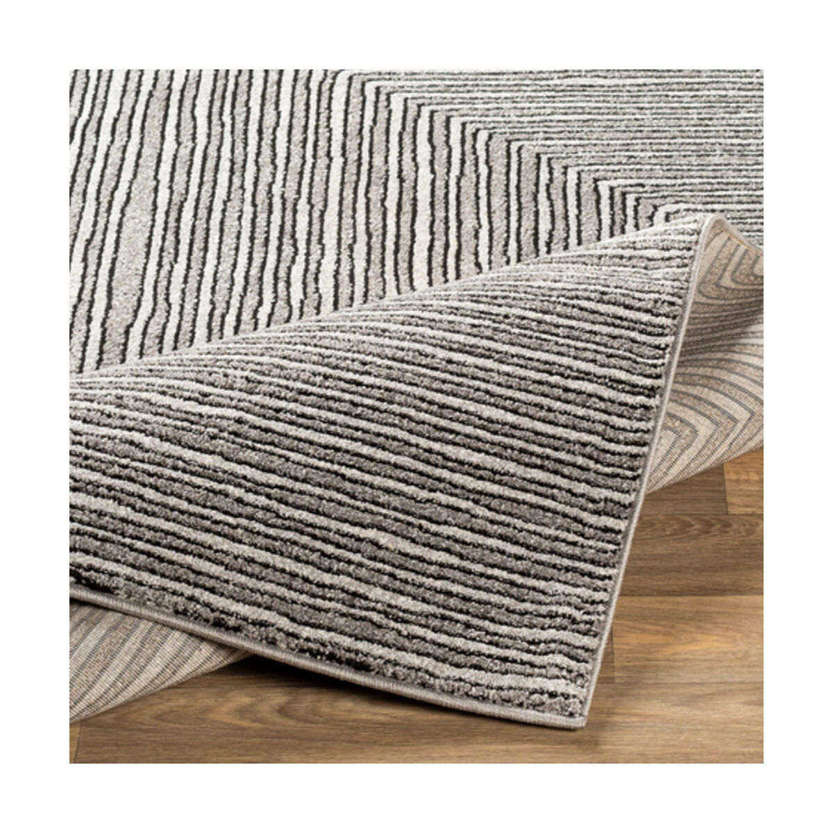 Nepali 87 X 63 inch Black Rug in 5 x 8, Rectangle