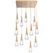 Rain Drop LED Novel Brass Chandelier Ceiling Light, Multi-Port