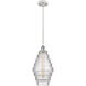 Ballston Cascade LED 8.25 inch White and Polished Chrome Mini Pendant Ceiling Light in Clear Glass