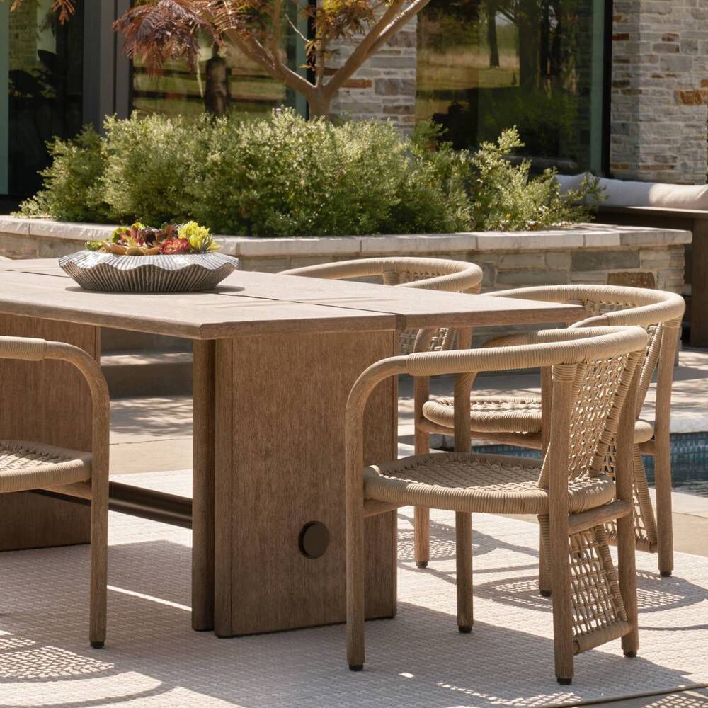 Dominic 91 X 30 inch Willow and Aged Bronze Outdoor Dining Table