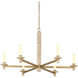 Marcelo 6 Light 44.5 inch Antique Brass Chandelier Ceiling Light