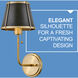 Clarke 1 Light 7.25 inch Warm Brass Sconce Wall Light in Warm Brass with Black
