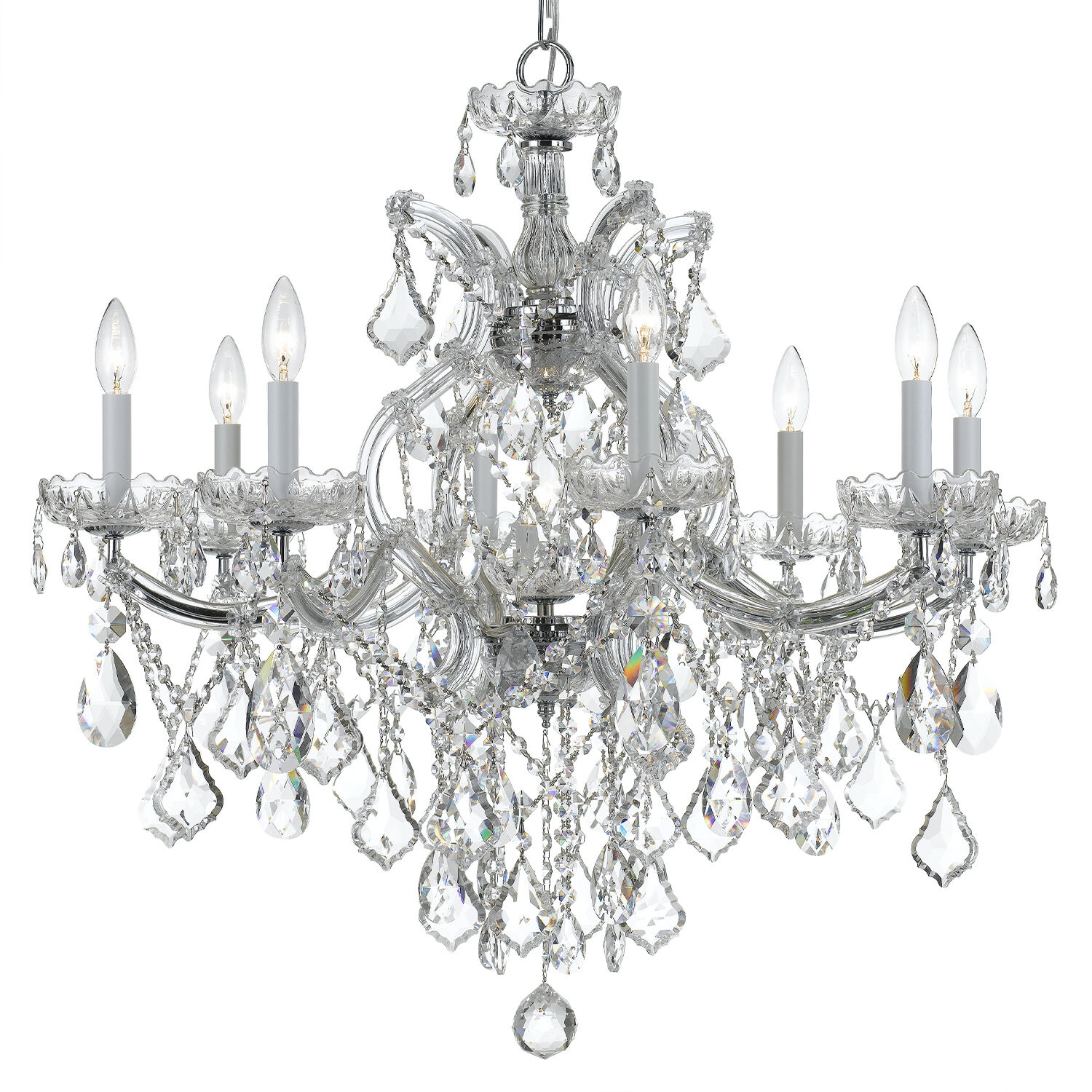Maria Theresa 9 Light 28 inch Polished Chrome Chandelier Ceiling Light in Clear Hand Cut