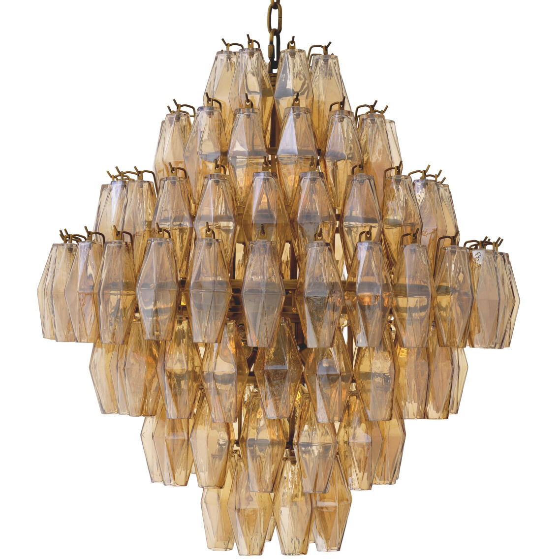 Benini 17 Light 25.59 inch Amber Glass Chandelier Ceiling Light, Large