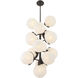 Vino 16 Light 24.75 inch Dark Bronze Pendant Ceiling Light in White Etched Alabaster Glass