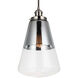 Sean Lavin Waveform Pendant Ceiling Light in Polished Nickel, Silver Vacuum Plated Glass