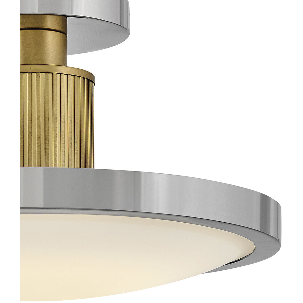 Kieran LED 14.25 inch Polished Nickel and Lacquered Brass Semi-flush Mount Ceiling Light