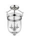 Jefferson 3 Light 12 inch Polished Nickel Semi-Flush Mount Ceiling Light