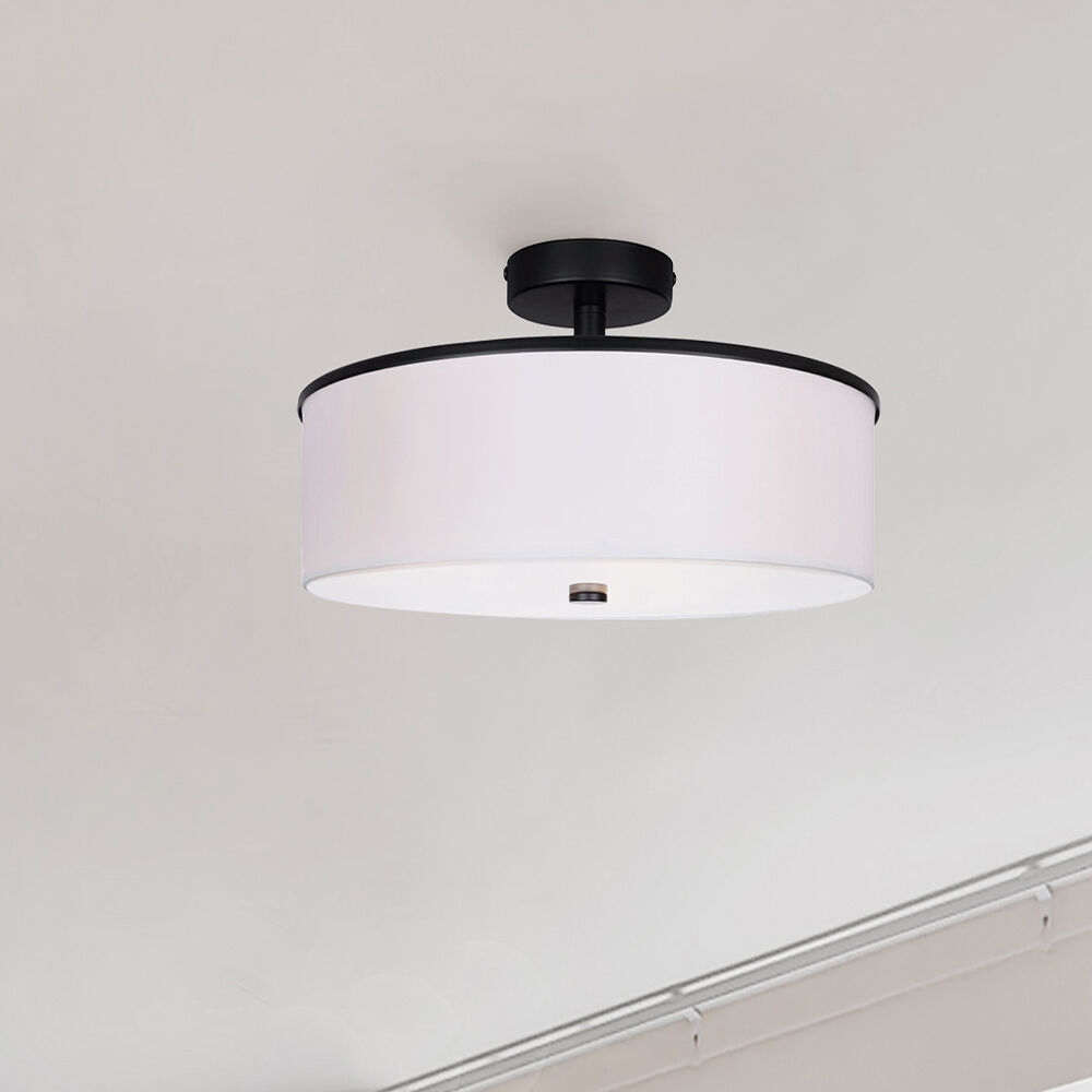 Tristan 3 Light 17.75 inch Black Semi Flush Ceiling Light
