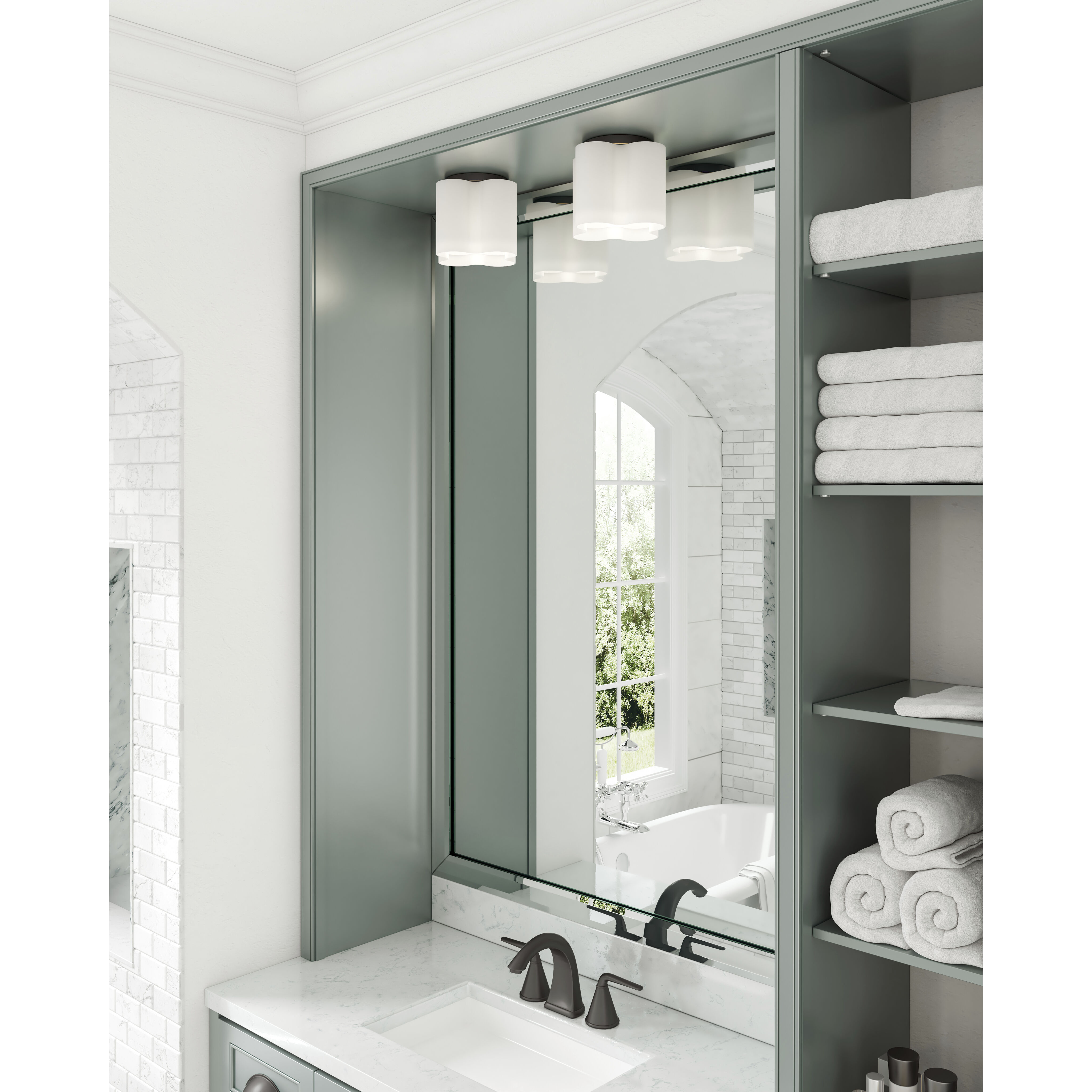 Clover LED 8.38 inch Black Flush Mount Ceiling Light