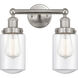 Dover 2 Light 15.5 inch Brushed Satin Nickel Bath Vanity Light Wall Light