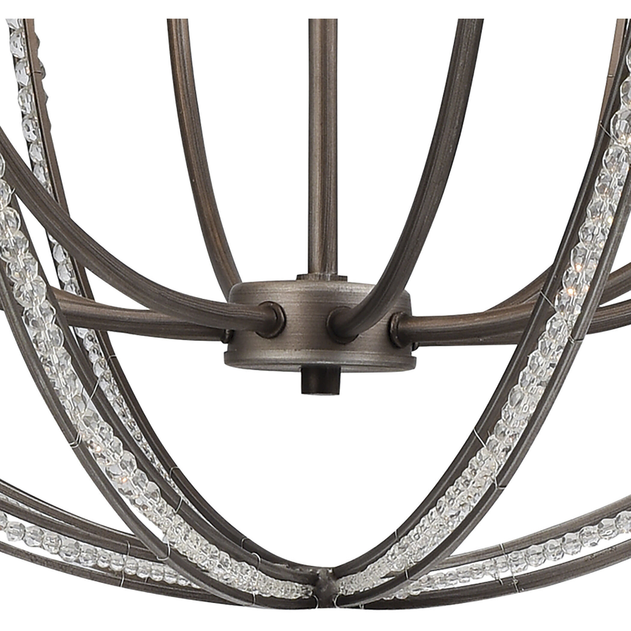 Bradington 8 Light 32 inch Weathered Zinc with Clear Chandelier Ceiling Light