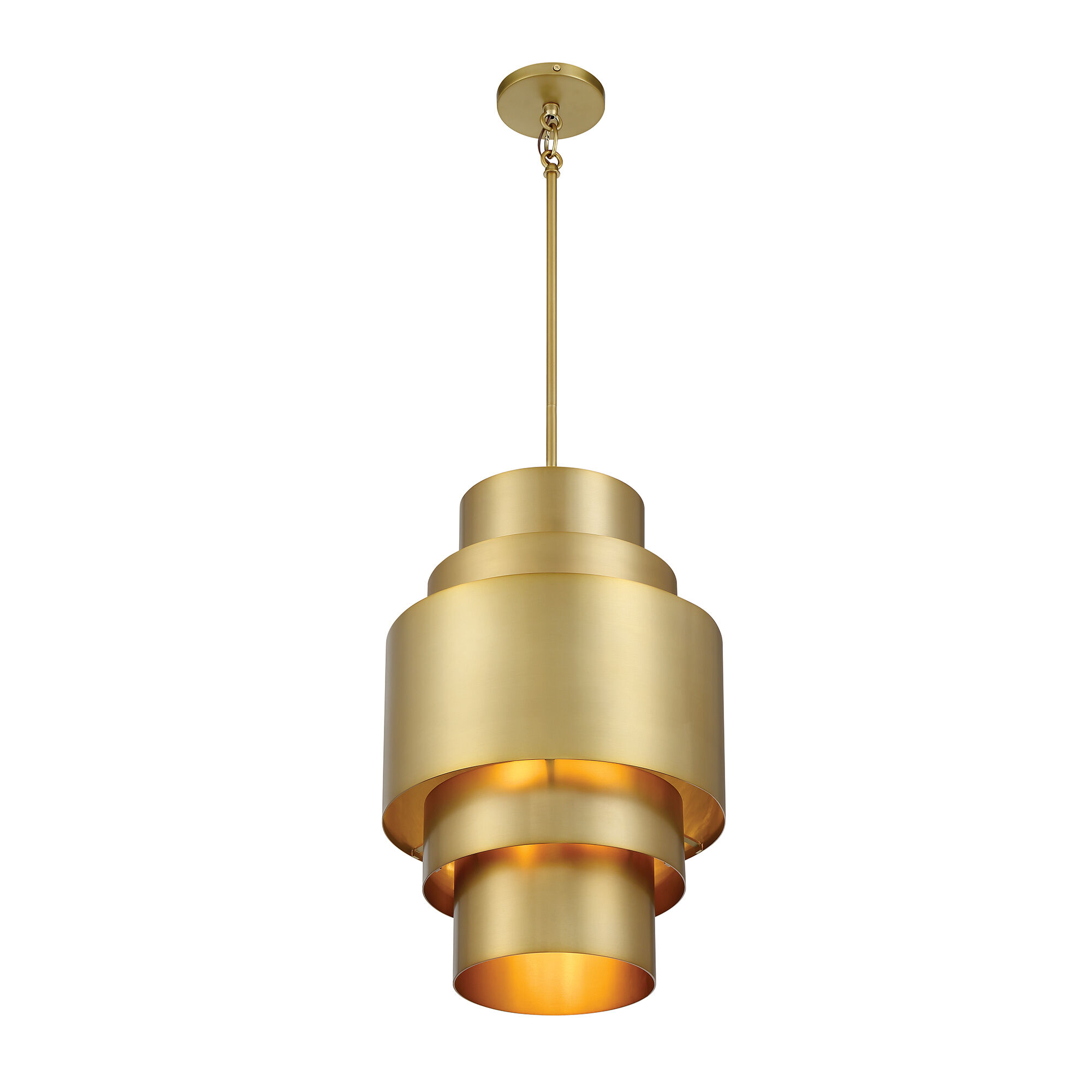 Spyglass Terrace 3 Light 14 inch Soft Brass Pendant Ceiling Light