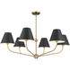 Xavier 6 Light 40 inch Vibrant Gold Chandelier Ceiling Light in Vibrant Gold and Matte Black