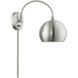 Stockton 15 inch 60.00 watt Brushed Nickel with Polished Chrome Accents Swing Arm Wall Lamp Wall Light